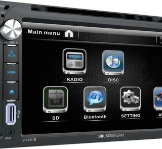 Soundstream VR-651B, 7 Inch Double Din Car Stereo Touchscreen DVD