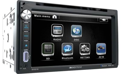 Soundstream VR-651B, 7 Inch Double Din Car Stereo Touchscreen DVD