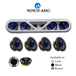 Roof Rack Pro Audio Package — 4x NA-65PRO + 2x NEO-TW33 Tweeters — LED Headliner — Gray/Black/Brown