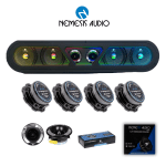 Headliner Roof Rack Pro Audio Package — 4x NA-65MR + 2x NEO-TW33 Tweeters — LED Headliner — Gray/Black/Brown